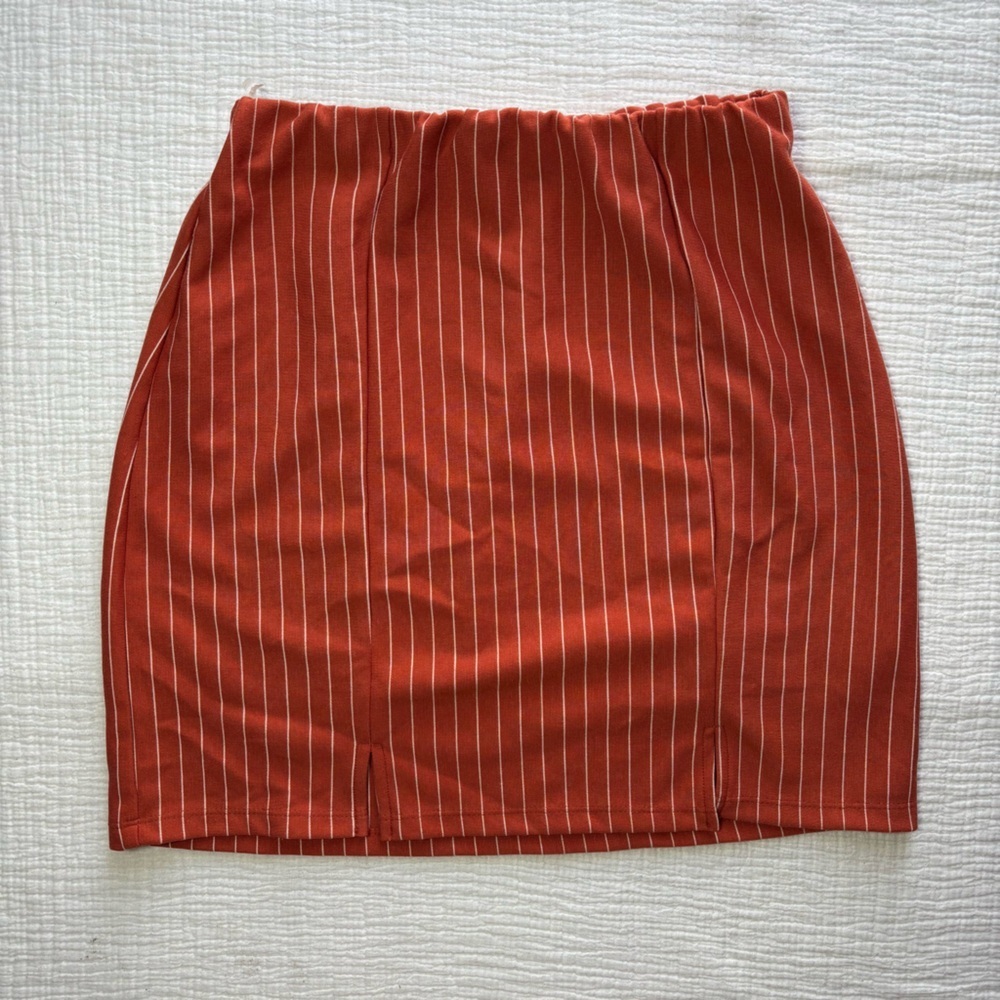Popular Basics Red Striped Skirt